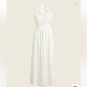 Ivory satin halter top dress